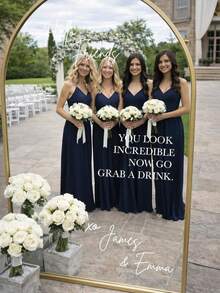 Welcome Wedding Sign, Vinyl Mirror Decal, Customized Wedding Decor, Engagement Party Mirror Decal, Suitable For Wedding, Reception Welcome Sign - Multicolor - View 2
