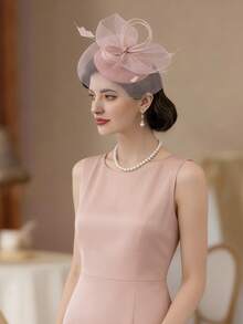 1 chiếc mũ cài tóc nữ kiểu Kentucky Derby, mũ dự tiệc trà, mũ lưới cài hoa và lông vũ, phụ kiện đội đầu cho đám cưới và tiệc cocktail. - Nhiều màu - Xem 4