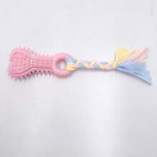 Puppy Toys, Soft Rubber Puppy Teething Toys In Pink, Clean And Care Teeth, Interesting Bone Shaped Ball, Rubber Rope, Suitable For Small Cats And Dogs - Multicolor - View 7
