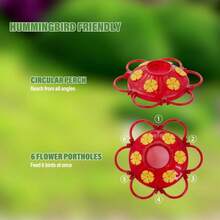 Hummingbird Feeder 20 Oz [Set Of 2] Plastic Hummingbird Feeders For Outdoors, With Built-In Ant Guard And Bee Proof - 6 Feeding Ports - Wide Mouth For Easy Filling/2 Part Base For Easy Cleaning - ColorA - View 5