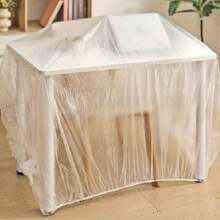 1个一次性家具防尘罩，防尘布，带胶带的防尘膜，塑料防尘罩，家用床和沙发防尘罩，桌子罩 - 多色 - 查看 6