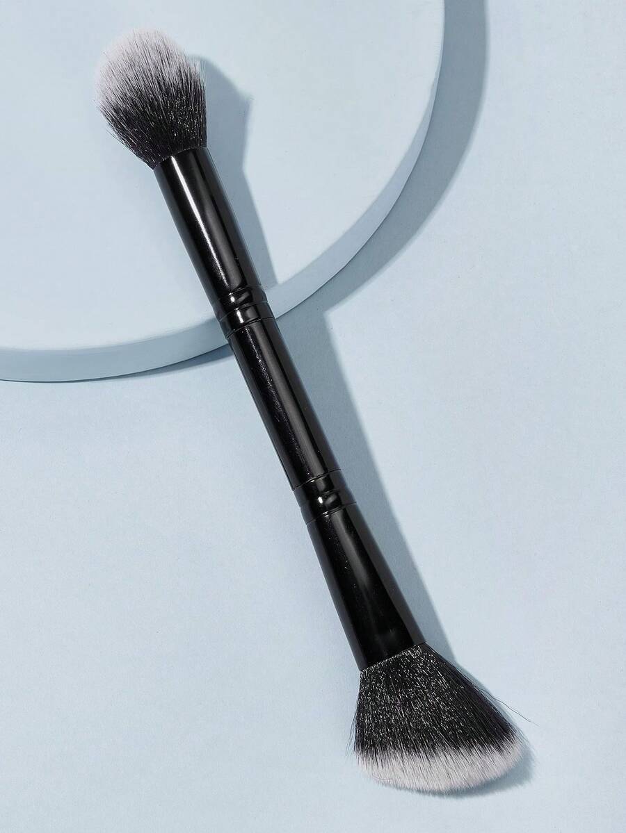 1支双头黑色化妆刷，火焰形，柔软刷毛，可用于粉底、腮红和高光，亦可用作粉底刷、遮瑕刷、腮红刷、轮廓刷、散粉刷等，礼品装 - 彩色 - 查看 1