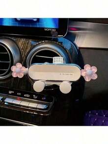 1pc Upgraded Silver-White Car Phone Holder, Cute Women's Car Vent Mount Holder, Car Mount Phone Holder With Flower Design Car Dashboard, Car Accessories, Car Phone Holder Compatible With, Android Phone, Birthday, Family, Friends Summer Vent Phone Holder - 關懷太空人 - 查看 11
