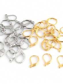 20 pièces Boucles d'oreilles en acier inoxydable Fermoirs de boucles d'oreilles créoles françaises Base de réglage d'oreille pour fournitures de fabrication de bijoux DIY Accessoires - Boucles d'oreilles bricolage - Voir 2