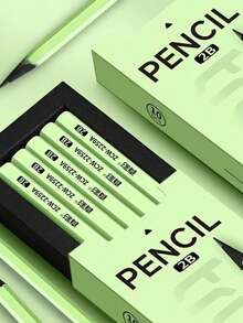 10pcs/1 Box 2B Black Wood Pencil, Green Pole Pencil For Elementary School Students, Kindergarten Practice Pen, No Berry, Durable And Not Easy To Break Core, Return To School, Graduation Gift, Graphite Lead Sketching Pen - Multicolor - View 8