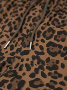 GRDR Summer Street Leopard Print Shorts, Retro Casual Men's Knee Length Shorts - Khaki - View 4
