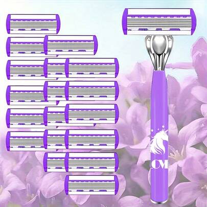 6-Layer Safety Razor For Women & Men - Reusable, Fragrance-Free Blades For Smooth Shaving Of Body Hair, Legs, And Beard