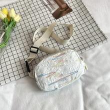 Niche Design White Embossed Waist Bag, 3D Embossed Rhombus Pattern Crossbody Bag, Elegant Casual Chest Bag - Multicolor - View 8