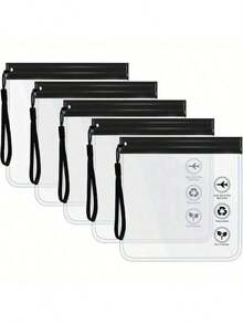 5PCS Of Clear EVA Toiletry Bags - TSA Certified, 1 Quart (Approx. 950 Ml) Capacity, With Zipper, Leak-Proof Seal, Waterproof Travel Cosmetic Bags, Suitable For Toiletries, Cosmetics And Liquids (20x20 Cm / 7.8in*7.8in). - Multicolor - View 9