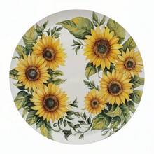 4/6pcs Sunflower Round Placemats Set - Durable Polyester Linen Material Easy To Clean, Suitable For Restaurant, Kitchen Decor, Holiday Party Decor, 38cm, Great Gift For Friends - Multicolor - View 10
