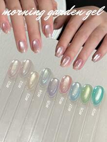 12毫升春夏美甲冰透明蓝粉绿猫眼凝胶指甲油，高级持久不易脱落，美甲沙龙专用，女士百搭美白，四季皆宜，美甲用品 - 彩色 - 查看 3