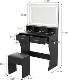 Vanities & Vanity Benches - Black - View 2