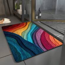 1 st mjuk sammetsmatta med unik prickig design, svartvit randig, lämplig för vardagsrum och sovrumsinredning, bekväm polyesterdörrmatta, hallmatta, utomhusmatta, sängmatta, vardagsrumssoffmatta, blekningsbeständig, tvättbar, halkfri, mjuk och bekväm hushållsmatta - 10 - Visa 5