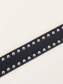 1 chiếc thắt lưng da PU phong cách Punk Metal miền Tây dành cho nữ - màu đen - Xem 3