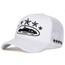 1pc Hats For Women. Women Five-Pointed Star Embroidery Truck Driver Hat, Fashionable Baseball Cap With Mesh, Sun Protection Casual Outdoor Hat For Spring Autumn Traveling, Beach Holiday Halloween - D - Xem 4