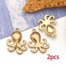 2pcs Gold Summer Ocean Charm Sea Theme Marine Life Charms Starfish Shell Charm Pendant For DIY Christmas Earring Bracelet Jewelry Making Supplies Crafts - Gold - View 22