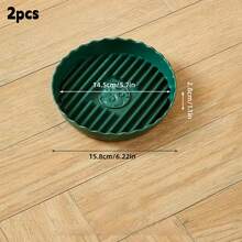 2个/5个装圆形透气花盆托盘，加厚耐用植物盆底碟，适用于多肉植物圆形花盆，花盆底部排水盘支架 - 多色 - 查看 18