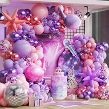 119 st K-Pop musikjägartema ballonggirlandbåge kit rosa lila ballong med musiknot discokula exploderande stjärna folieballong för K-Pop-filmtema födelsedagssångerfestdekoration - Visa 2