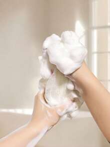 2-In-1 Bath Sponge, Loofah Towel With Drawstring, Soap Pouch, Flower-Shaped Soap Pouch, Face & Body Exfoliating Tool, Foaming Net, Home & Living Essentials - Bath Ball - View 9