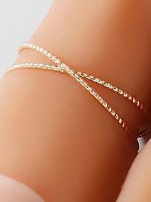 1pc Versatile Geometric Cross Design Anklet, Suitable For Daily Wear And Beach Vacation - Cross-shaped Anklet - View 4