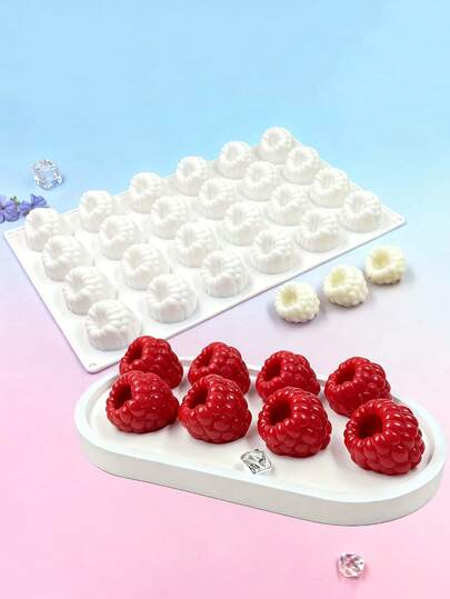 1pc Silicone Raspberry Cake Mold, 24-Cavity Non-Stick Baking Mold Suitable For Making Raspberry Tarts, Mousse Cakes, Jelly Rolls, Baking Accessories