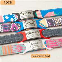 1pc Customized Silent Pet ID Tag: Silicone Pet ID Tag, Laser Engraved, Military Style, Silicone Dog Tag For Collar, Silent Silicone Dog Tag, Sliding Dog Tag. Customized Pet ID Tag, Metal Dog Name Plate, Dog Slide Lock Tag, Dog Gift. This Exquisite Pet Tag Is Made Using Laser Engraving Technology. - Multicolor - View 9