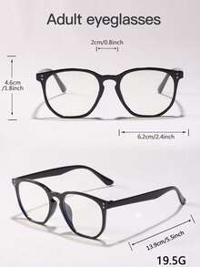 Men's Classic Solid Color Square Non-Prescription Glasses Glasses, Suitable For Daily Wear, Outfit Matching, And Holiday Gifts - Clear - View 6