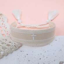 1pc Embroidered Cross Creative Woven Bracelet - Apricot - View 7