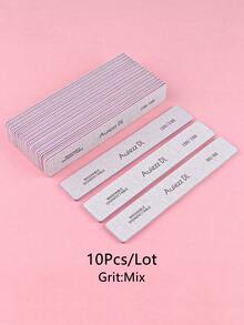 3Pcs/5Pcs/10Pcs Diamond Nail Files, Durable Double-Sided Manicure Files, Rectangular Nail Care Tools - Light Grey - View 13