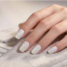 16pcs Retro Holographic Gradient Gel Nail Stickers, Iridescent Powder Design, Low Allergy, Protect Natural Nails, Long-Lasting, No UV Lamp Needed, Suitable For Women/Girls Daily, Social Events, Banquets, DIY Nail Art Supplies - Multicolor - View 7