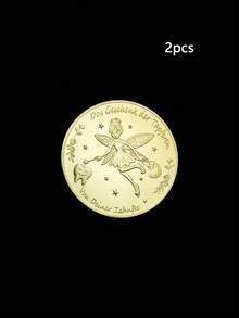 1/2/4/8枚牙仙纪念币，经典牙仙金币，纪念孩子掉牙的纪念品 - 金色 - 查看 10