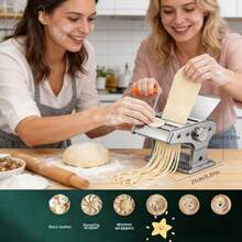 6 档可调节不锈钢手动面条机，自制面条/饺子/馄饨面团，省时易储存，3 分钟内制作无添加剂面条 - 彩色 - 查看 6