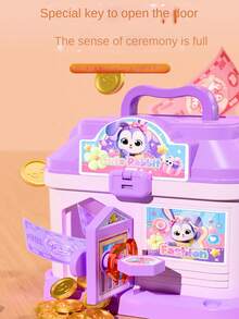 Kids Birthday Gift Toy, Password - Realistic Kids ATM Coin Bank, Cartoon Password Smart Piggy Bank, Creative Coin Password Saving Box - Multicolor - View 6