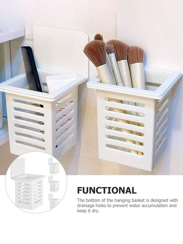 1/2pcs Wall-Mounted Toothpaste Holder With Drainage Function, Self-Adhesive Design For Convenient Placement Of Toothpaste And Toothbrush, Ideal For Organizing Bathroom Essentials