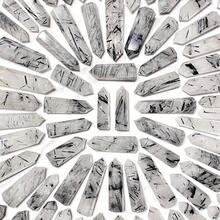 Healing Crystal Wands Quartz Points 6 Faceted Chakra Tumbled Stone Reiki Meditation Therapy,Black Rutilated Quartz - Multicolor - View 8