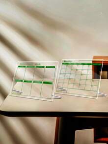 1 bảng kế hoạch tuần/tháng cho văn phòng, bảng kế hoạch để bàn bằng acrylic đa chức năng, bảng viết ghi nhớ trong suốt có thể xóa được để ghi chú và nhắc nhở - Nhiều màu - Xem 11