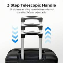 A Set Of 3 Pieces Of Luggage With Silent Rotating Wheels, Stylish And Versatile Travel Companion - Blue - View 4