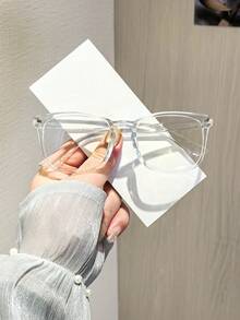 1副女士经典方形眼镜框，轻盈聚碳酸酯镜框，佩戴无压迫感，透明镜片，适合日常办公通勤，附带眼镜盒 - 彩色 - 查看 14