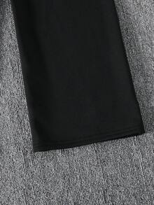 Casual Versatile Street Hip-Hop Style Foaming Letter Graphic Print Soft Comfortable Pants For Tween BoySpring/Summer/Autumn - Black - View 5