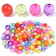 30/50/100 pezzi Perline acriliche rotonde con nucleo bianco, perline centrali per fai da te, creazione di gioielli fatti a mano, braccialetti, collane, orecchini, portachiavi, ciondoli per abbigliamento e borse, accessori per artigianato da appendere in auto, perline color caramella 8-16mm - Mescola i colori in modo casuale - Visualizzare 6