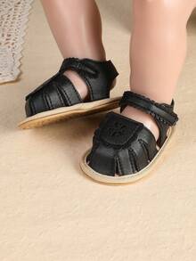 2026 Summer New Closed Toe Soft Bottom Sandals For Infant Girls, Minimalist & Fashionable - Black - View 4