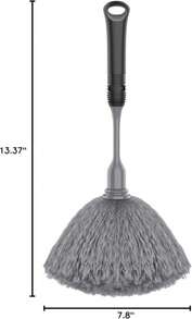 MRSIGA Plumero de microfibra delicado, mango cómodo antideslizante, cabezal de plumero desmontable y lavable, gris y negro - Blanco - Ver 8