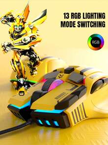 Ratón mecánico con cable G6, programación de macros, retroiluminación RGB, ratón para juegos para PC y portátil - Ver 4