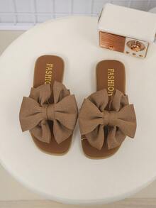 Children's Fashionable Summer Outdoor Flat Square Toe Sandals Beach Shoes, New Design Girls Shoes With Charm - Brown - View 3