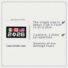 50张2026世界杯贴纸，足球贴纸，足球派对装饰，足球装饰涂鸦贴纸，自行车贴纸，运动贴纸，健身贴纸，可用于水瓶、吉他、行李箱、手机、手机壳、笔记本电脑、滑板等，是馈赠佳品。 - 彩色 - 查看 6