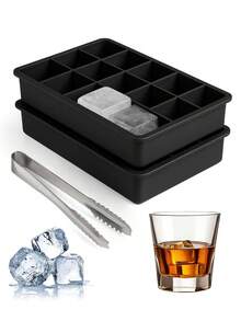 15-Cavity Silicone Ice Cube Tray With Spill-Proof Lid,Silicone Square Ice Mold,Easy Release Non-Stick,15-Slot Ice Cube Maker Tray,Multi-Grid Ice Cube Mold,For Making Beverage,Cocktail & Coffee Ice Cubes,Drink Cooling,Refrigerator,Bar,Party,School. - Multicolor - View 2