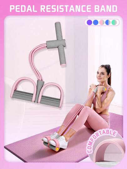This New Contrast Color Foot Resistance Band, 4-Tube Yoga Assist Rope, Sit-Up Training Leg Stretching Band, Yoga Mat Hand Resistance Band Elastic Rope, Suitable For Abdominal Muscle And Arm Fitness, Suitable For Various Occasions, Super Convenient To Use Anytime, Anywhere, Is An Excellent Gift For Valentine's Day, Christmas, And Ramadan.