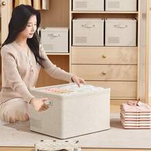 1 hộp đựng đồ bằng vải không dệt chất lượng cao, dung tích lớn, có thể gấp gọn, có tay cầm, hộp đựng đồ xếp chồng được dùng để đựng quần áo, đồ lót, áo phông, chăn, đồ trang trí, đồ trang trí ngày lễ, đồ trang trí phòng ngủ, váy, quần, giày dép, quần jean, ủng, chân váy, v.v. - Nhiều màu - Xem 8