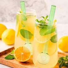 12pcs 4-Inch Short Round Glass Straws With Cleaning Brush, Heat-Resistant, Suitable For Cocktail & Coffee Cups, Reusable - 12 Straws - View 4