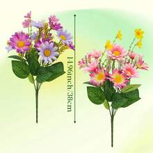 ArtiEleg 2/4支装人造混合雏菊野花花束 - 丝质多色雏菊，搭配仿真薰衣草和逼真叶片，抗紫外线不褪色，家居装饰，适合插花、桌面摆件、阳台及春季户外装饰，是复活节、母亲节的理想礼物。 - 彩色 - 查看 12